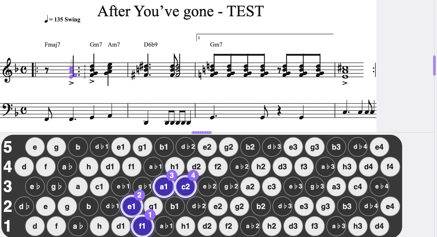 Screenshot of the Accordion Time Tone app