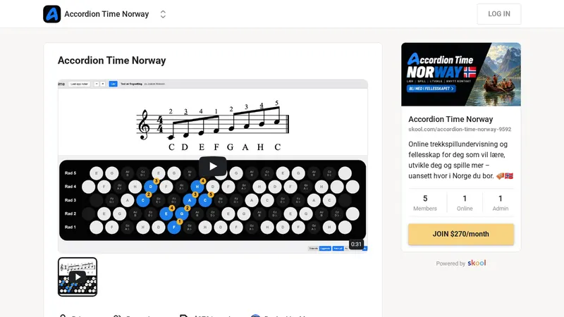 Skjermbilde av Accordion Time Norway på Skool